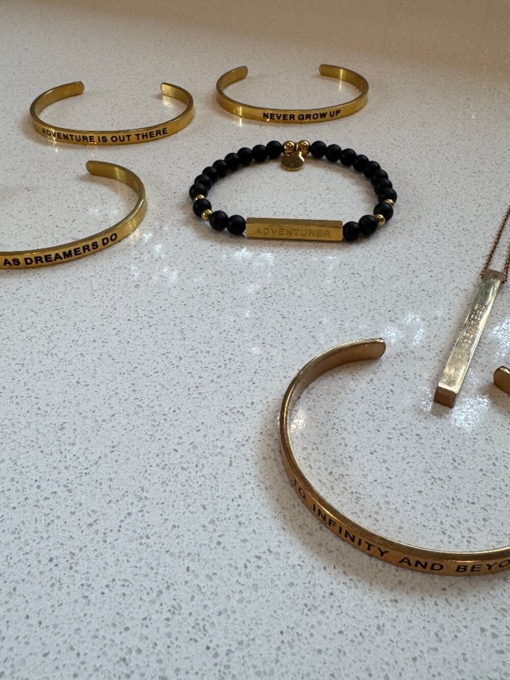 Lillian & Co. Disney Necklace, Cuff  & Beaded Bracelet Bundle (6 Pieces)